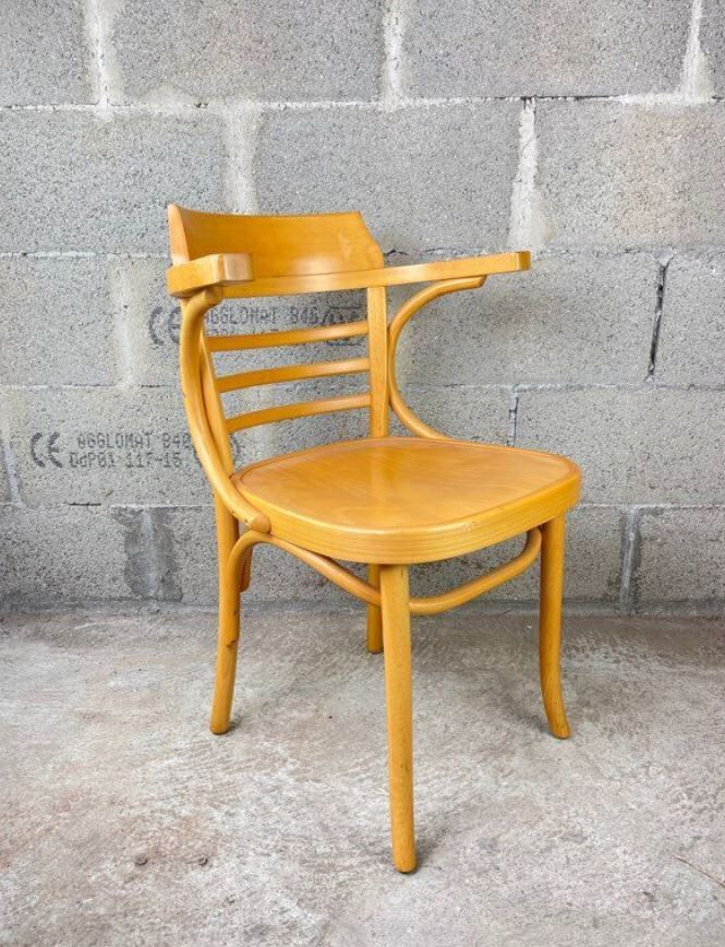 Light wood bistro armchair