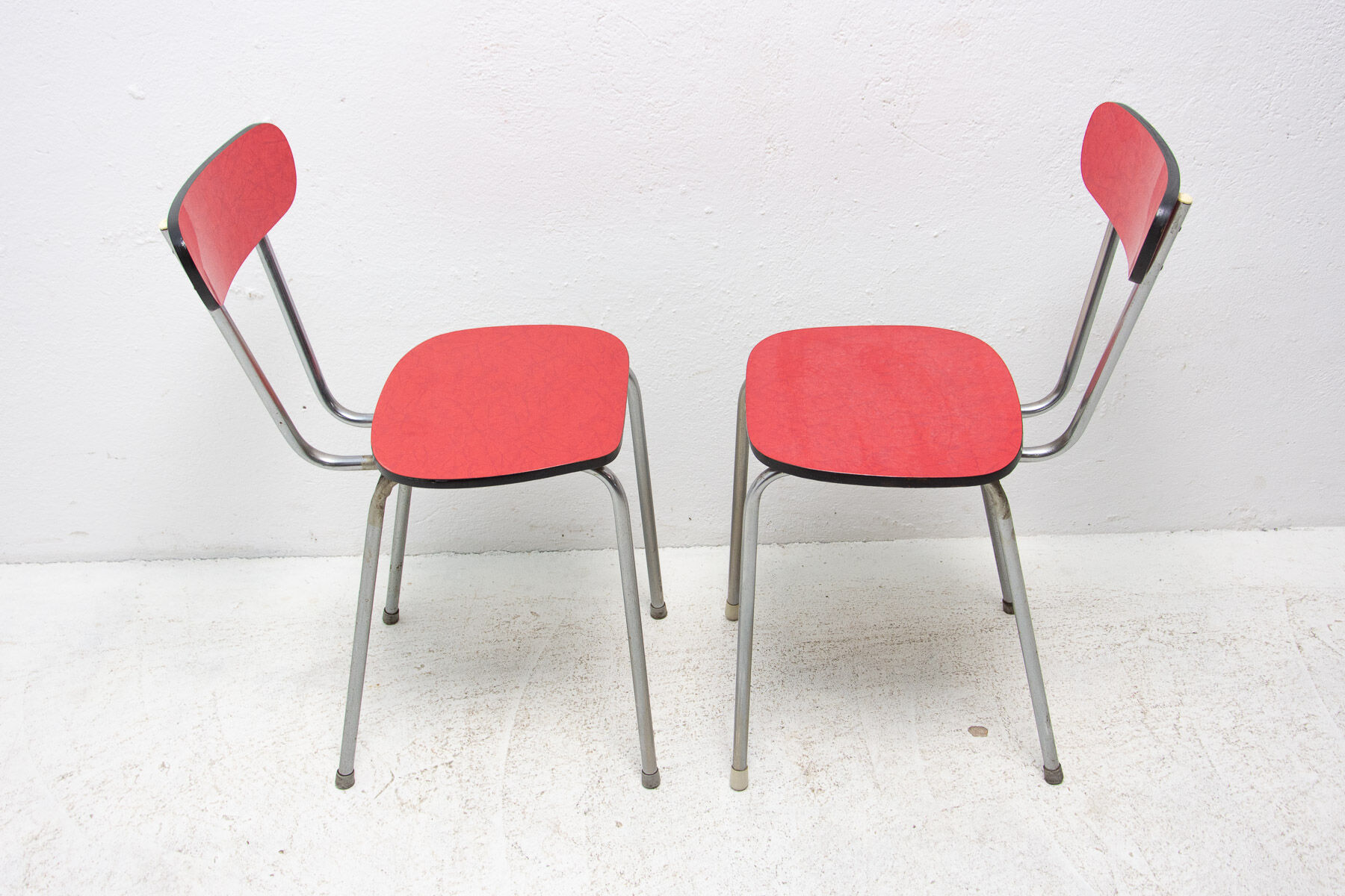 Pair of Czechoslovak colored formica cafe chairs, 1960´s
