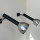 Pair of vintage wall lights, chrome and matte black metal, France 1960