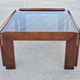 MCM coffee table in walnut and smoked glass by Afra and Tobia Scarpa, 1960s
