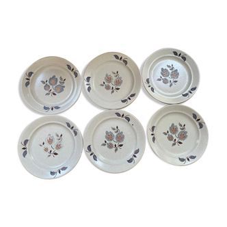 Lot 6 plates dessert Faience de Saint Amand Sologne