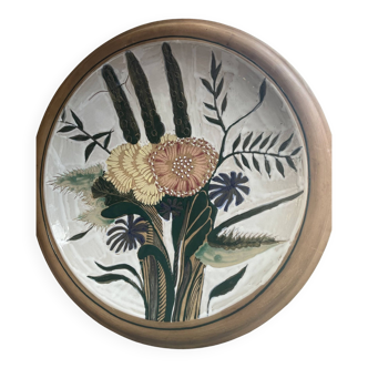 Large vintage ceramic wall plate (Ukraine, 60s)