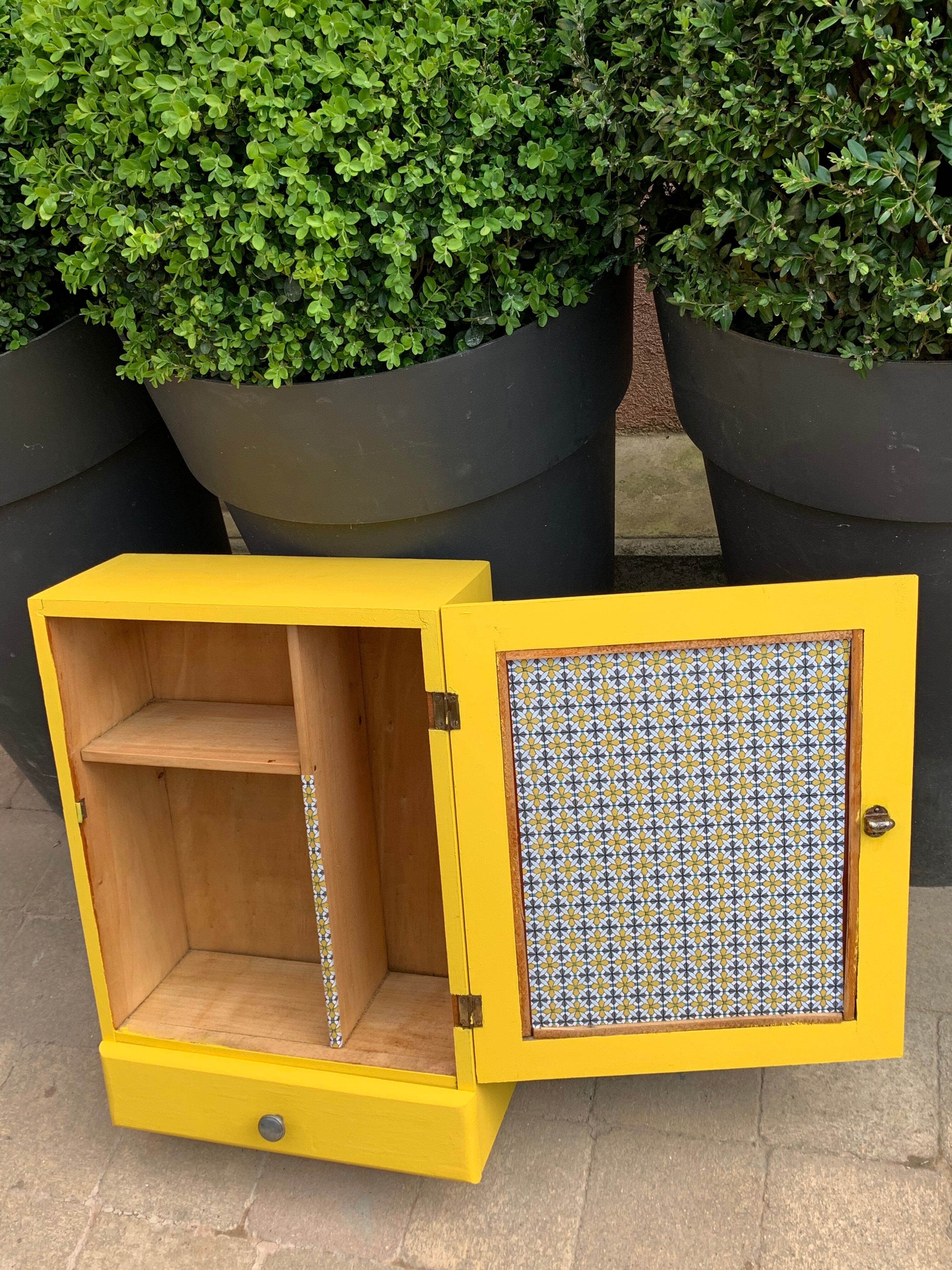 Powdered yellow medicine cabinet