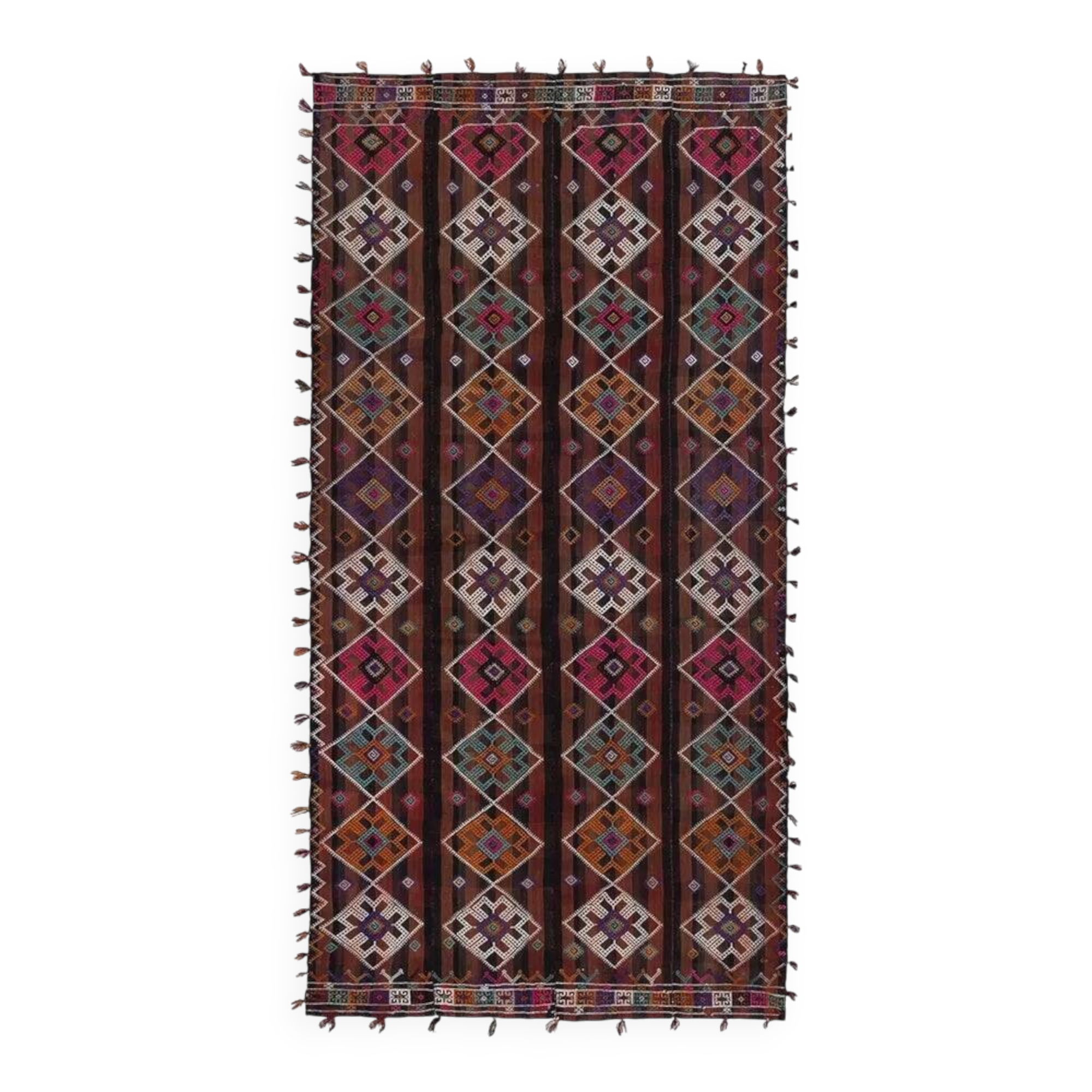 Vintage Turkish kilim, handwoven, 162x323 cm.