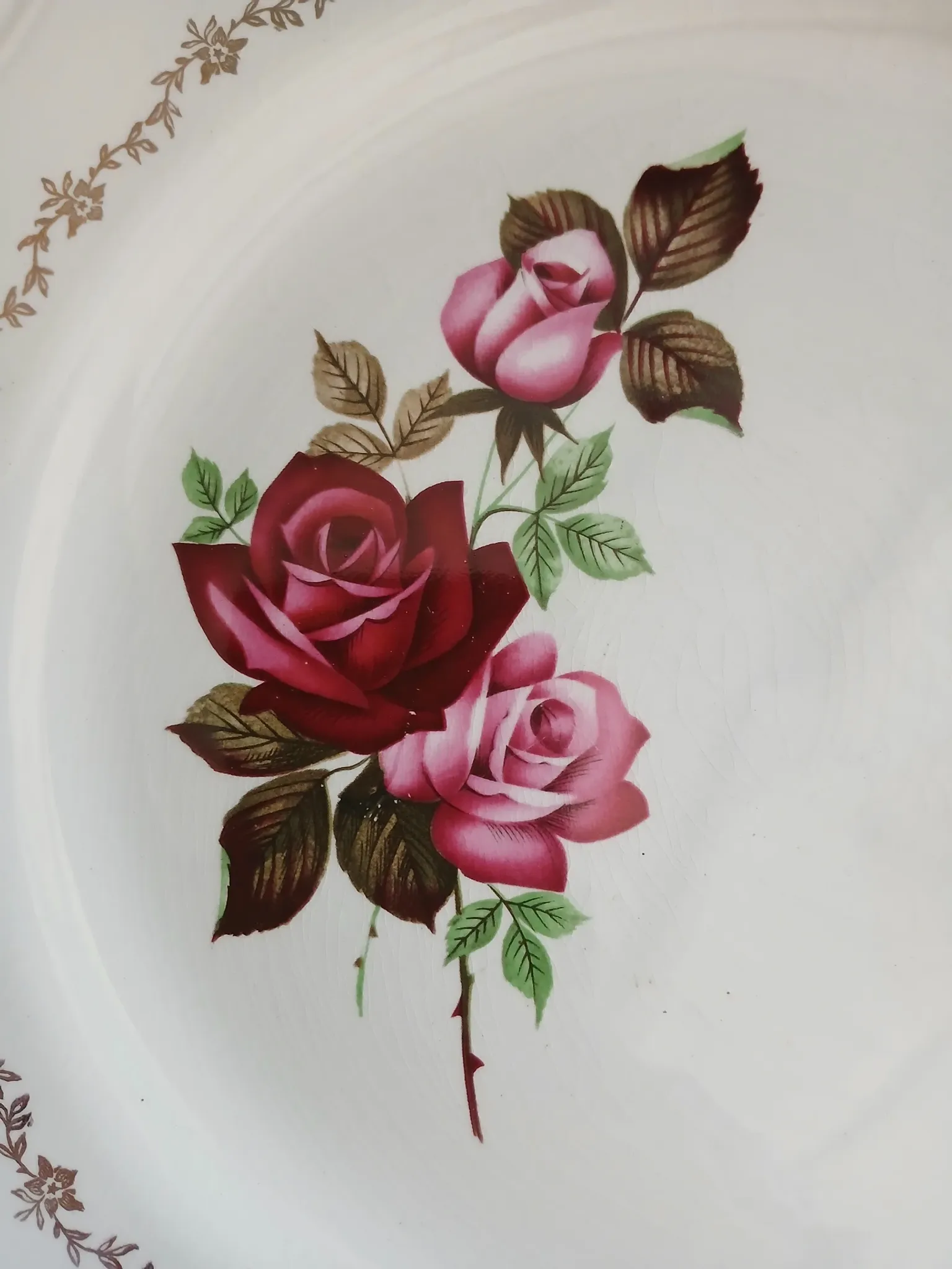 6 antique flat plates in porcelain