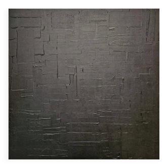 Monochrome black minimalist abstract painting