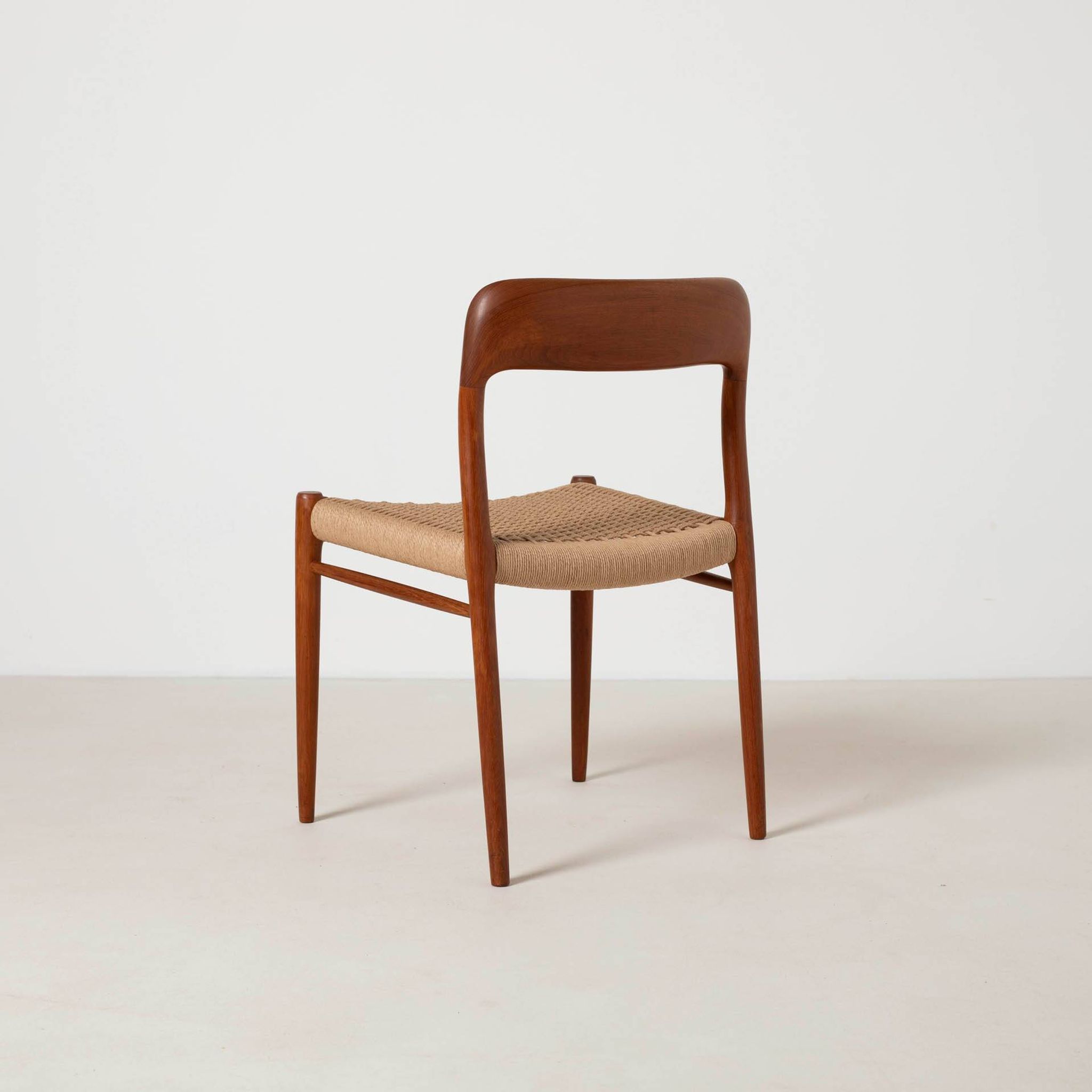 Set of 4 teak dining chairs by Niels Otto Moller, model 75, Denmark, 1960s.
