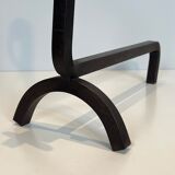 Pair of modernist wrought iron fire dogs