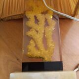 Fractal resin lamp with crystal inclusion by Pierre Giraudon