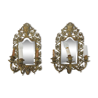 Paire d'appliques miroir