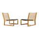 PAIR Retro Vintage Danish Design Oak Easy Chair Lounge Armchair Mid Century