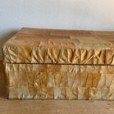 Banc pouf coffre en cuir patchwork  De Sède