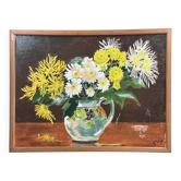 Oil on cardboard, Bouquet of flowers signature to identify Guy?