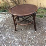 Bamboo and rattan round coffee table
