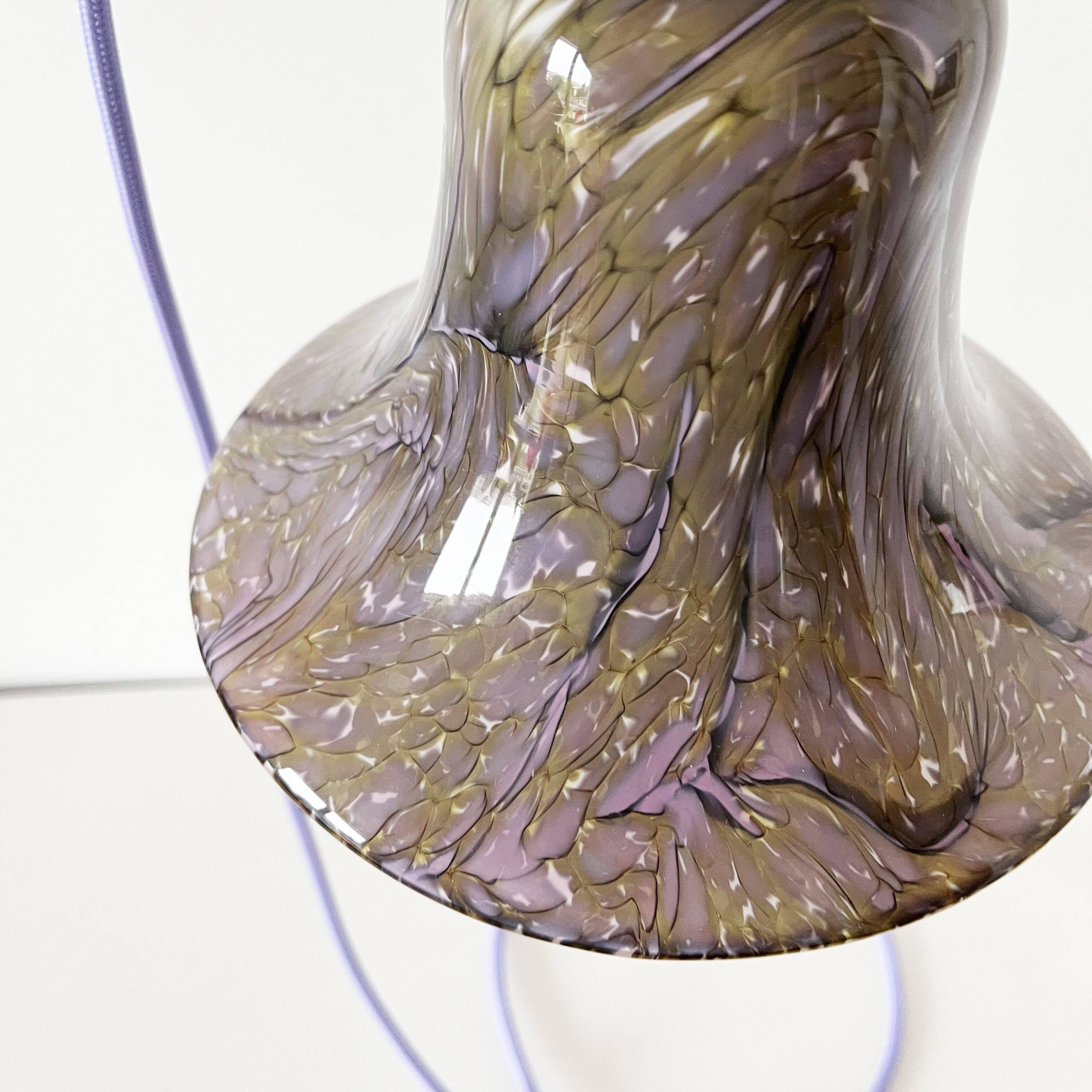 Purple opaline globe portable or pendant lamp