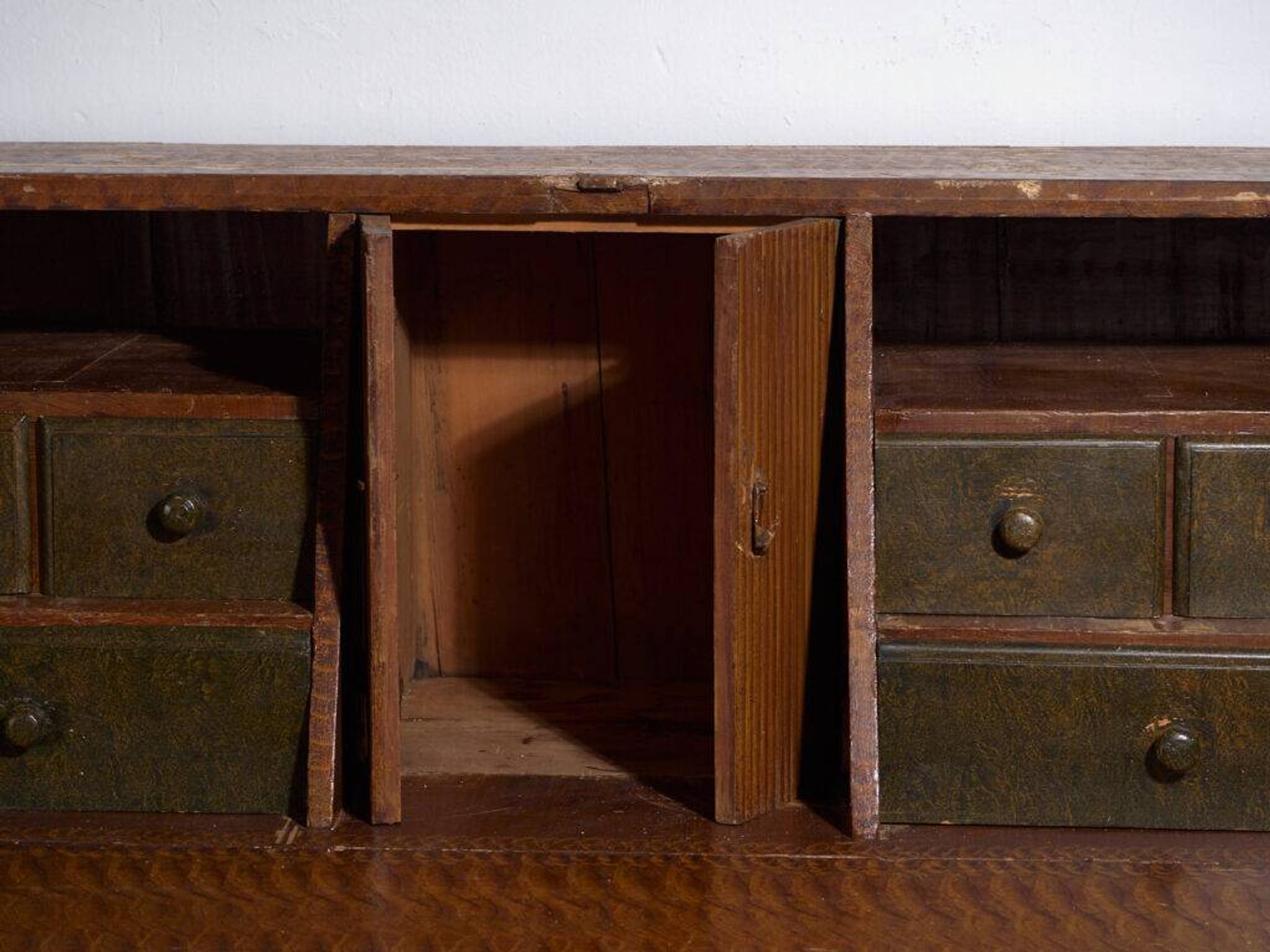 Swedish drop-leaf desk, antique – Scandinavian folk furniture – year 1783