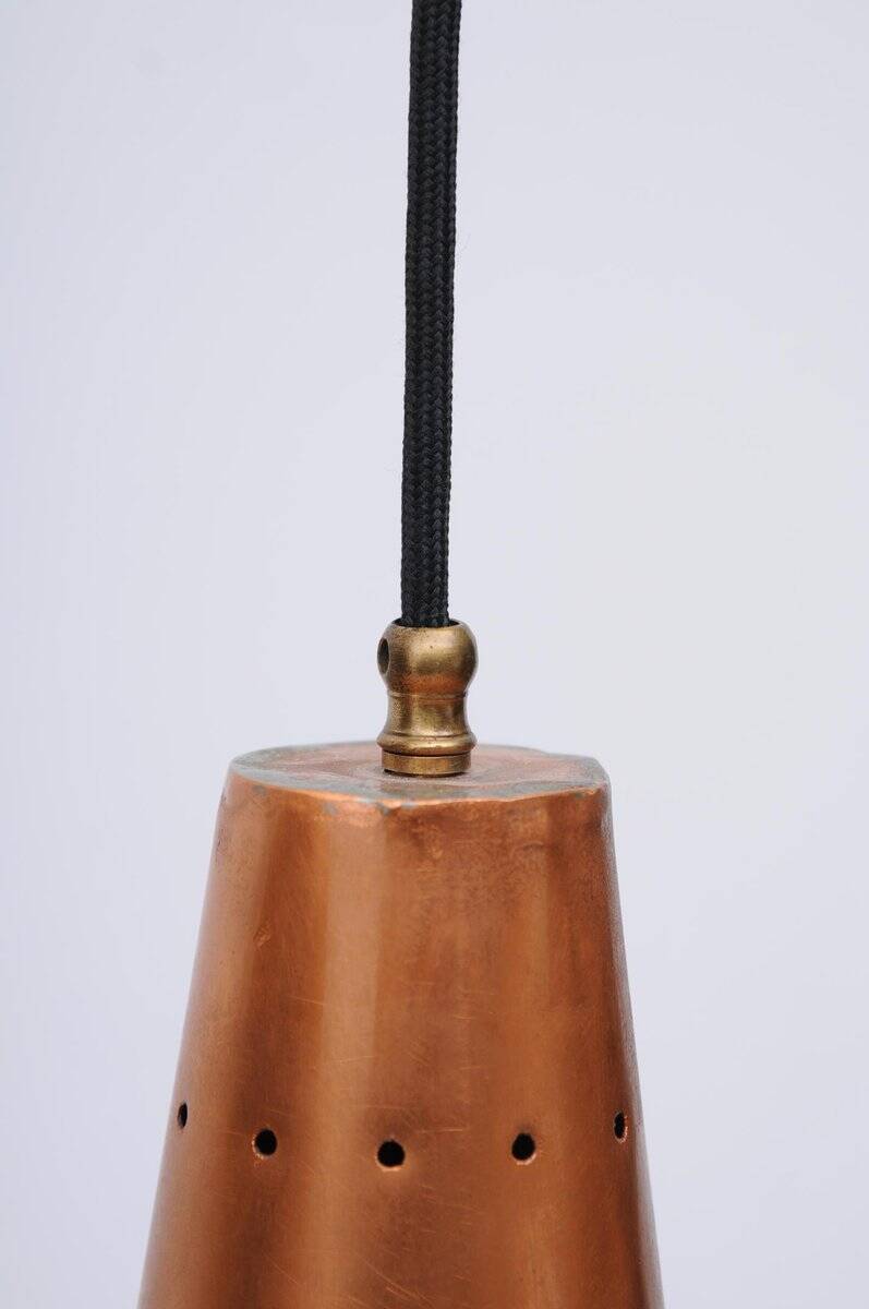 Large copper bag lamp, 1960s