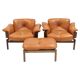 Ensemble de fauteuils MP-13 de Percival Lafer en cuir cognac