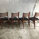 Lot de 4 chaises bois et simili cuir noir, chaise scandinave, chaise bois
