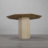 Mid-Century Italian octagonal Travertine Dining Table, 1980s