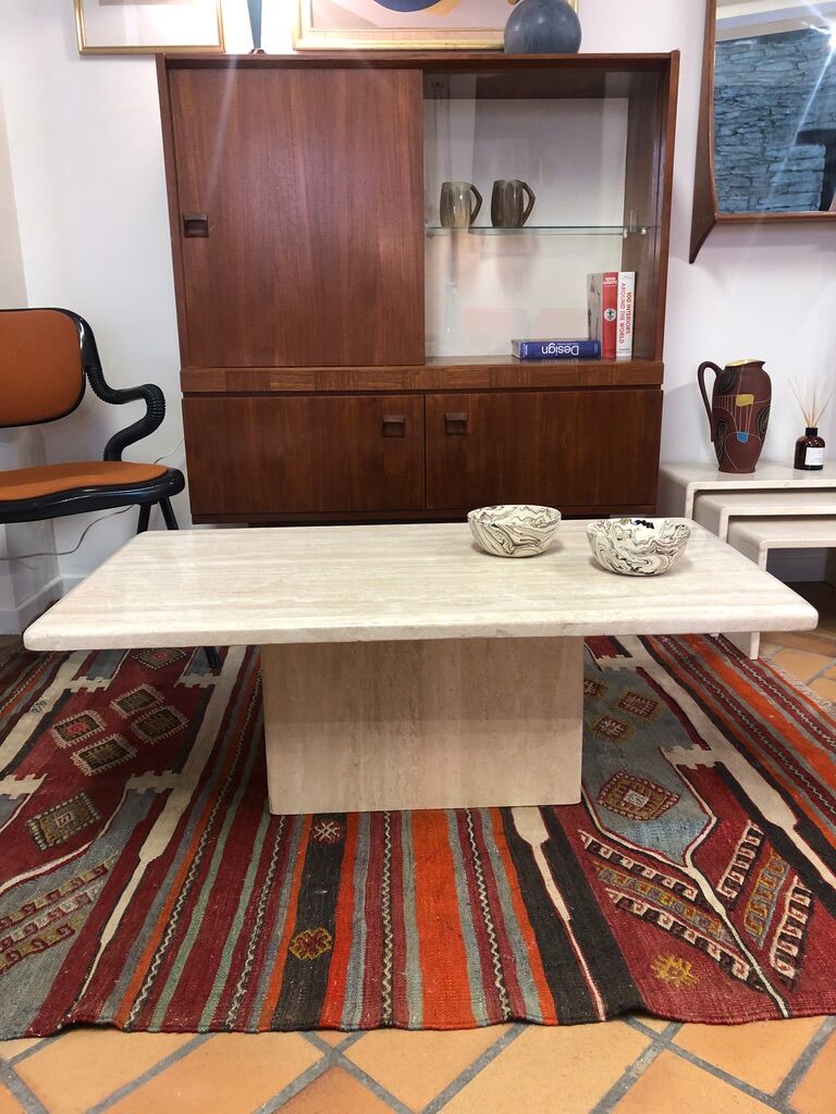Travertine coffee table Italy 1970