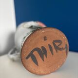 Large vintage ceramic vase by Thiry Albert | Floral decoration in r