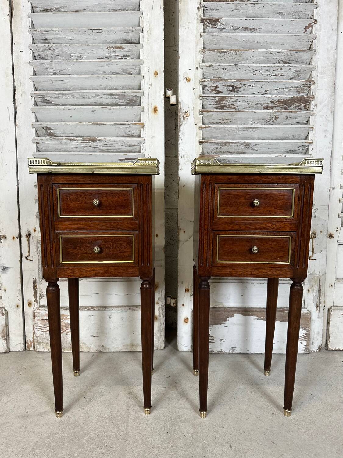 Pair of mahogany bedside tables