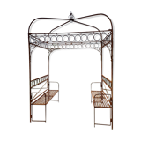Gloriette / iron garden pergola with 2 benches