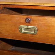 Victorian military commode in patinated walnut.