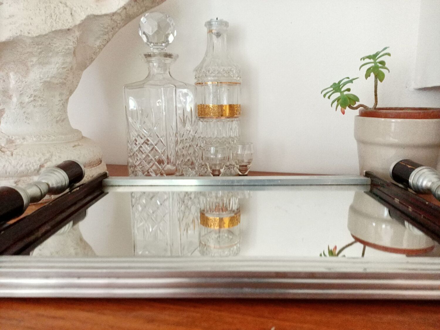 Art deco mirror tray