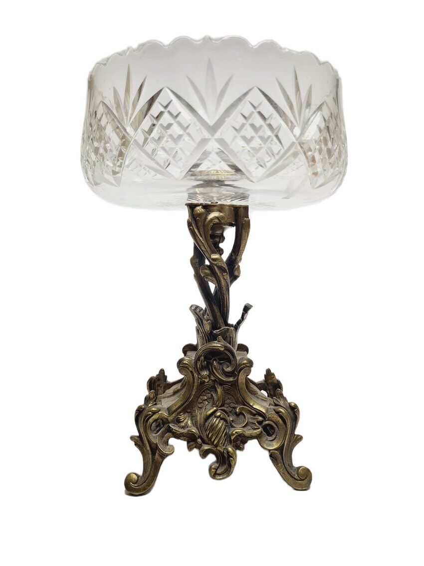 Rococo bronze bowl on stand, France, 1890s