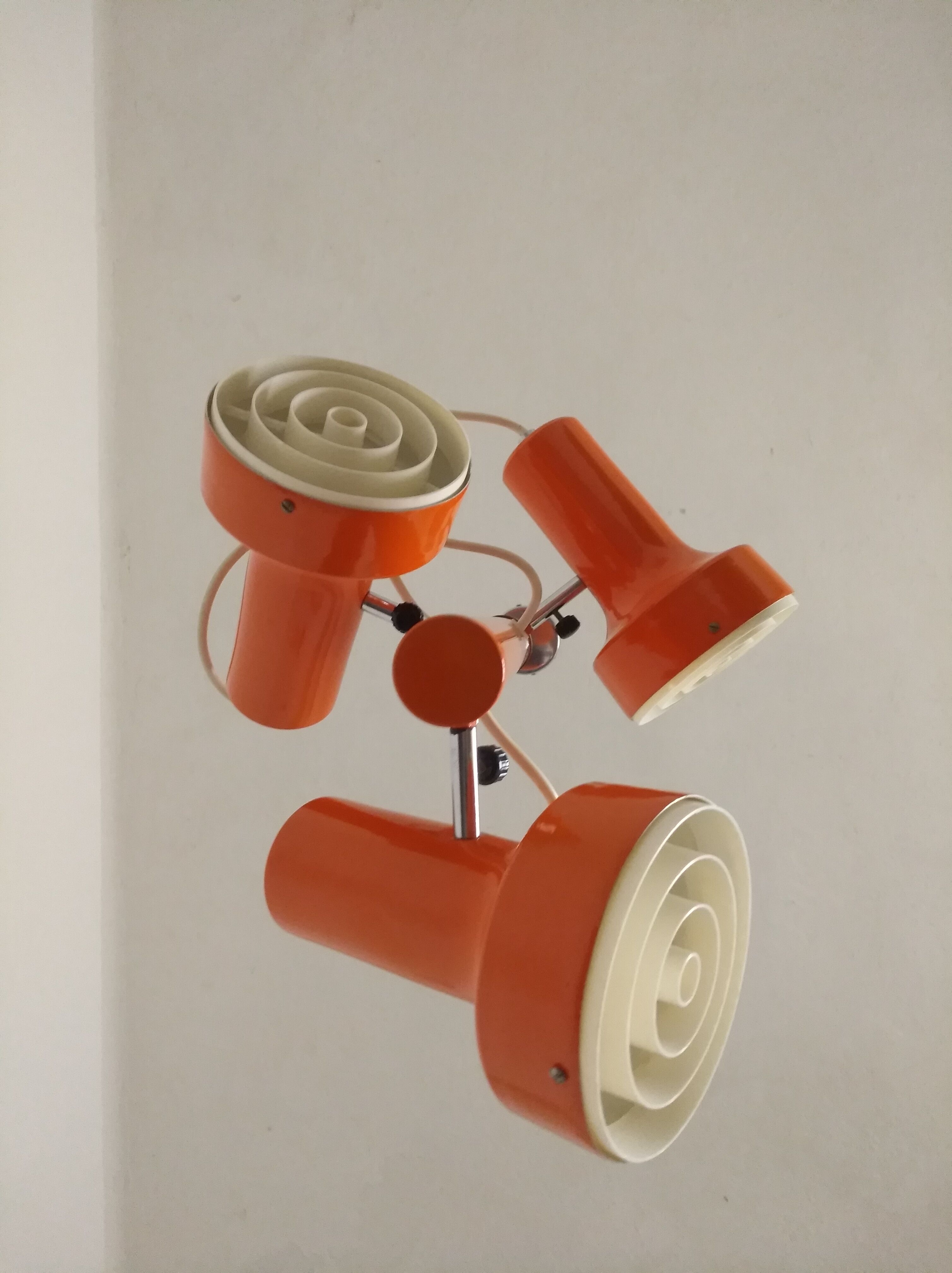 Italian chandelier with 3 spots from the 60s/70s