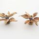 Set of brass ‘floral’ wall sconces