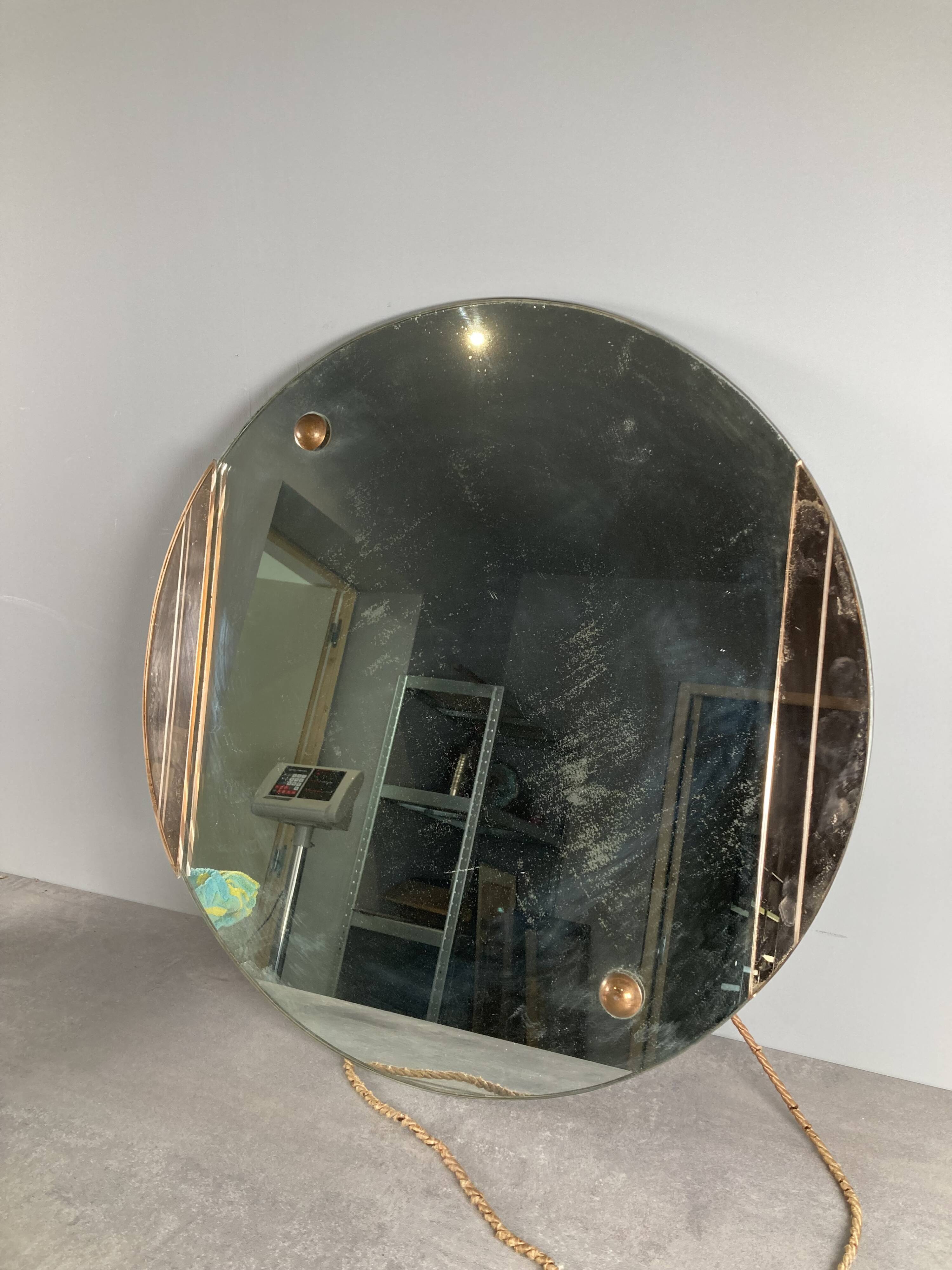 Round mirror art deco circa 1940