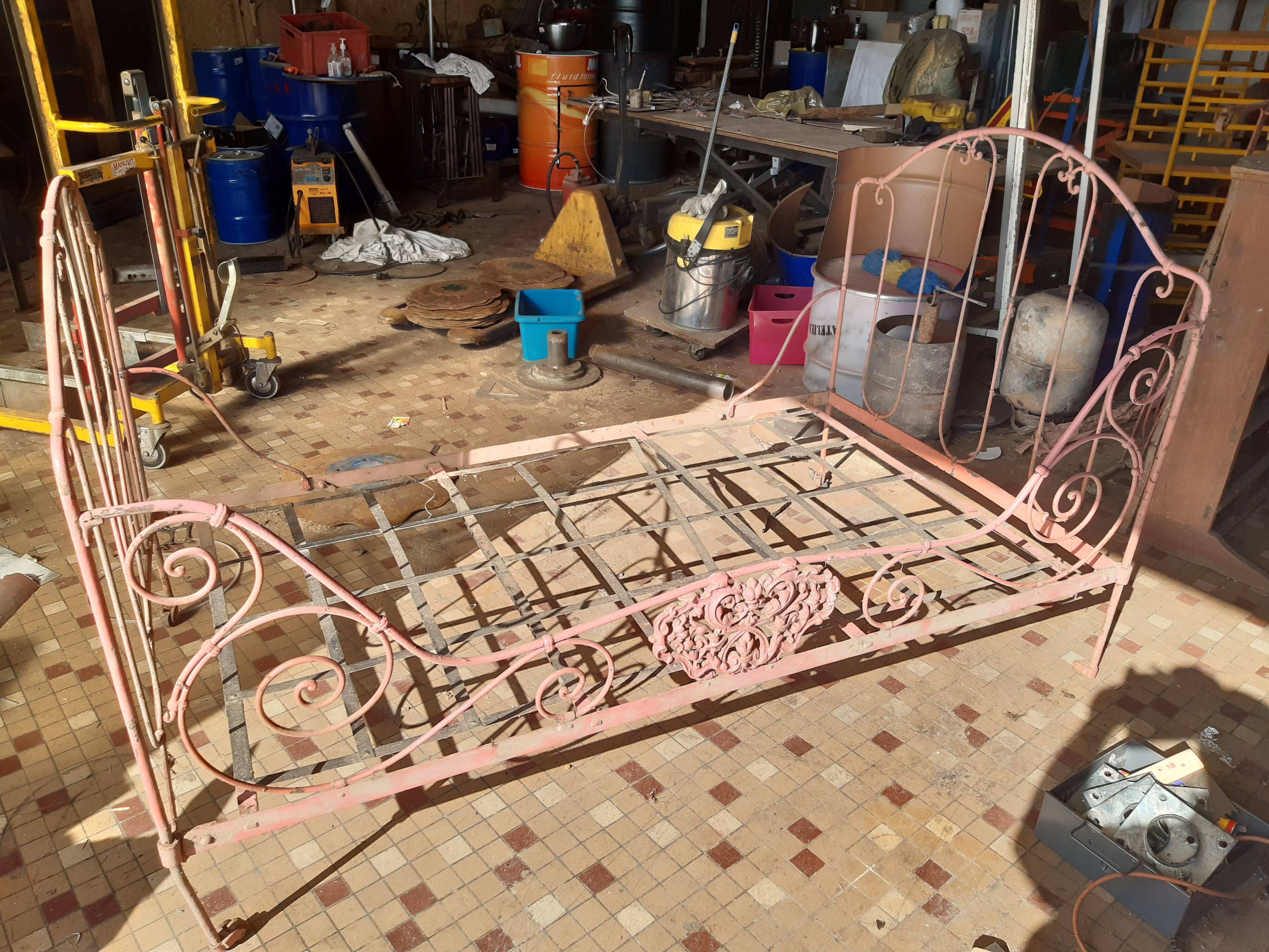 Old wrought iron bed