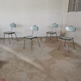 Set of 4 chairs in formica chrome