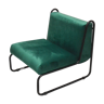Green velvet armchair