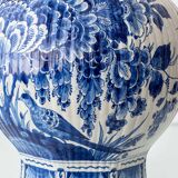 Large Royal Delft ceramic table lamp hand-painted for the 300th anniversary, 1953.