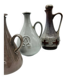 Set of nine modern sculptural ceramic vases from the mid-century, Bauhaus influence.