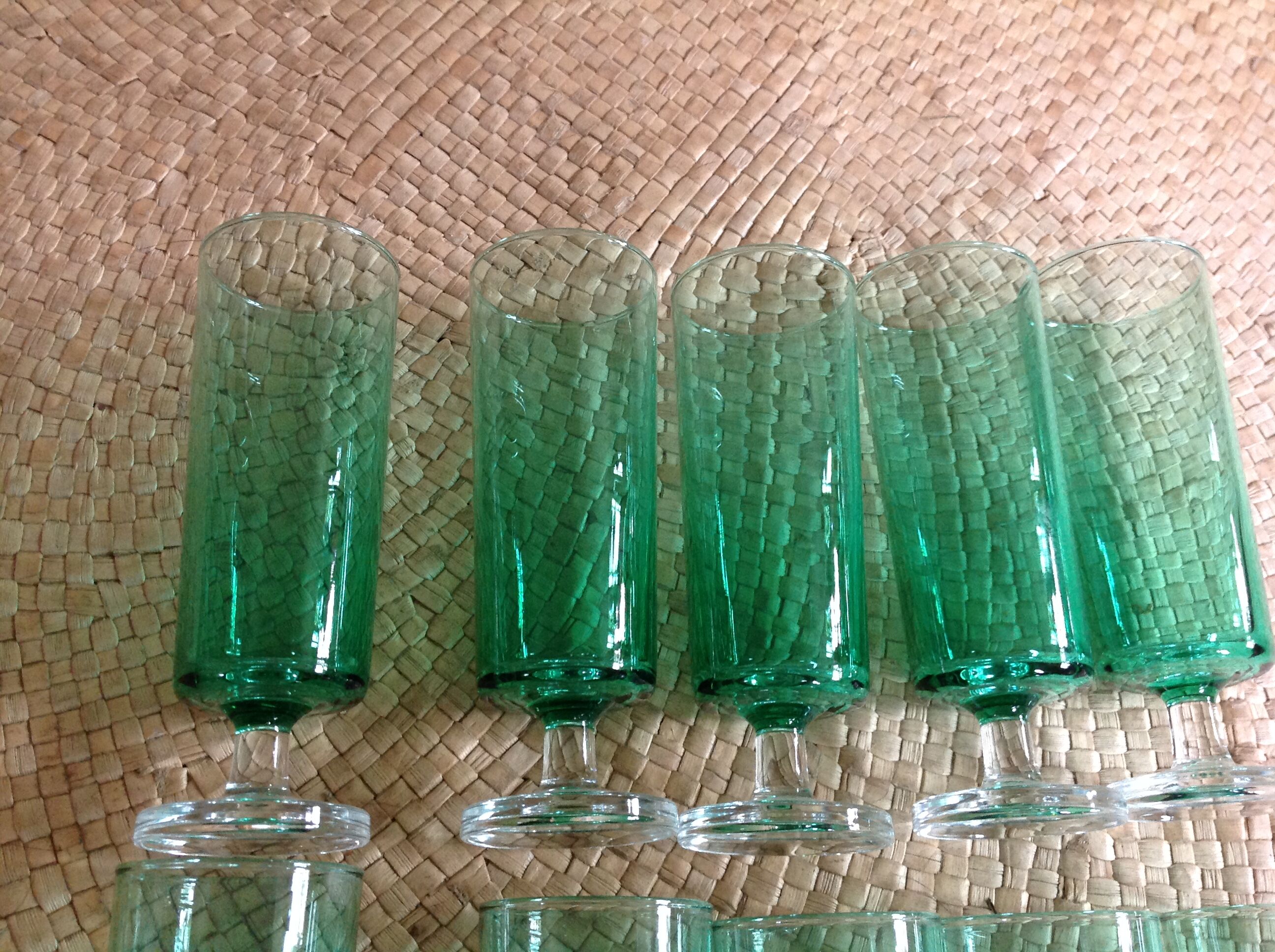 Series of 11 champagne flutes