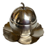 Silver metal apple-shaped trinket dish