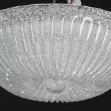 Italian midcentury Murano glass flush mount light Barovier style, 1970s