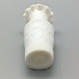 Pair of small antique white opaline fairground vases, vintage, french