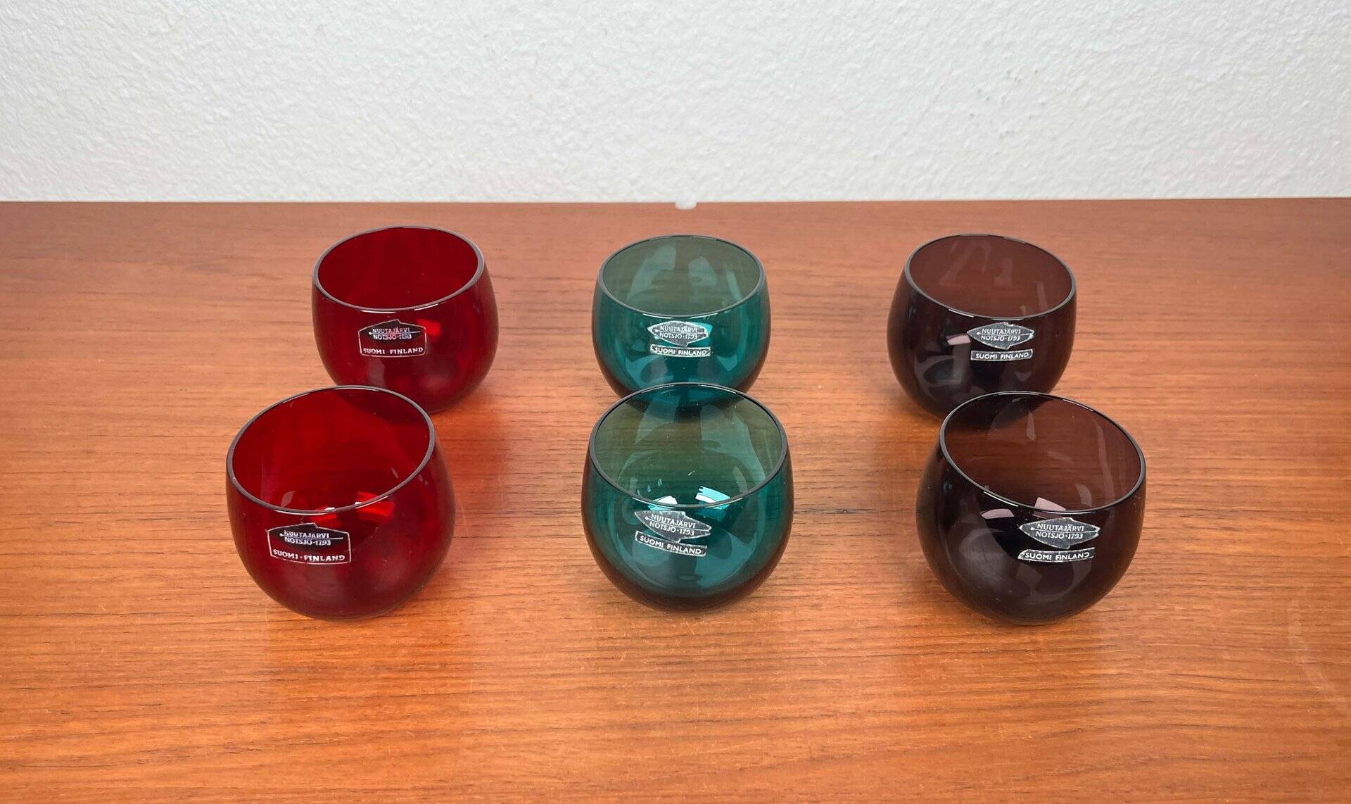 Mid-Century Modern Drinking Glasses from Nuutajärvi Notsjö, Finland, 1960s, Set of 6