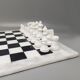 1970s Gorgeous Black and White Chess Set in Volterra Alabaster Handmade.  Made in Italy