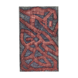 Hand-knotted hi-low pile oriental 1980s 157 cm x 264 cm purple carpet