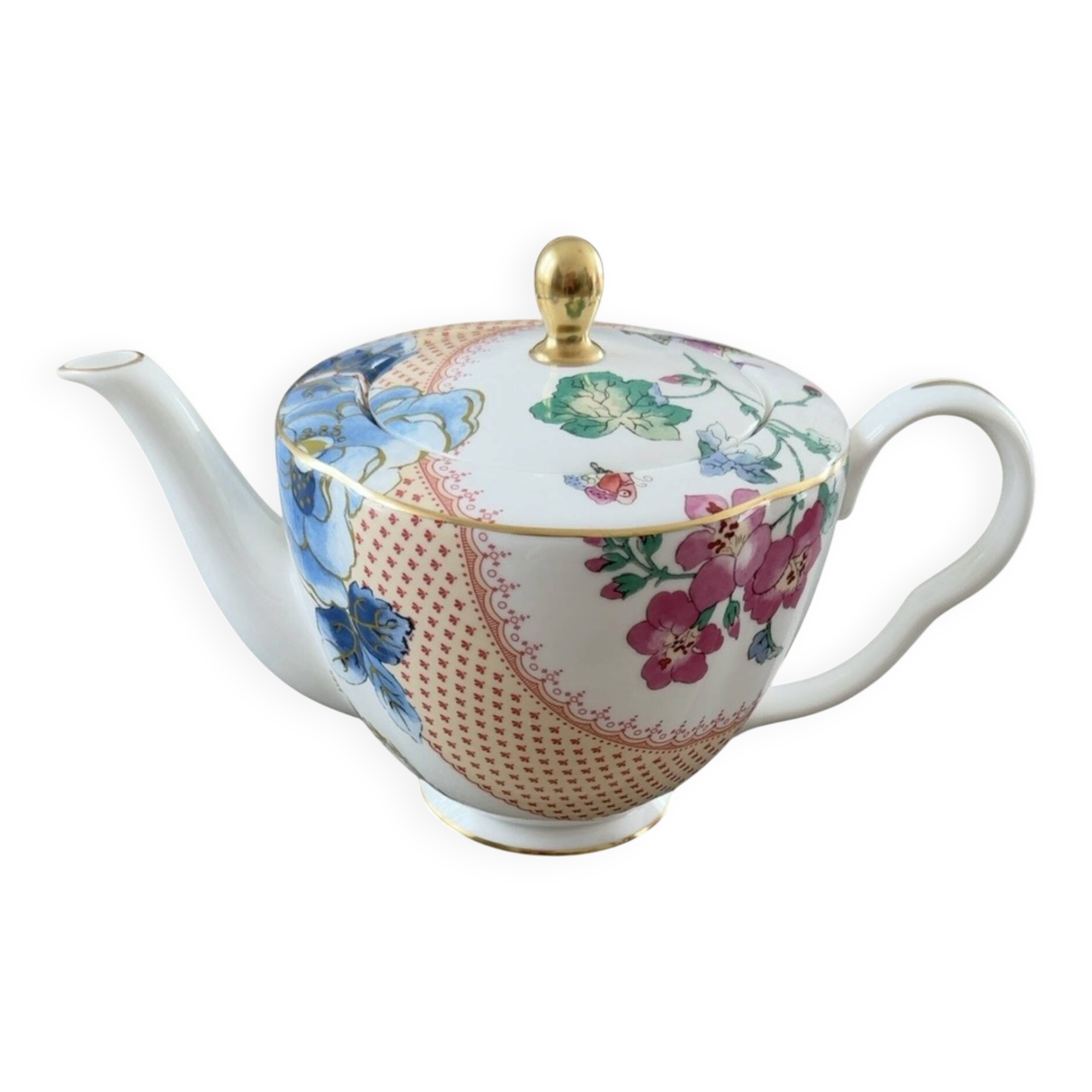 Wedgwood Butterfly Bloom Teapot – English Bone China