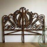 Vintage peacock rattan headboard (150cm)
