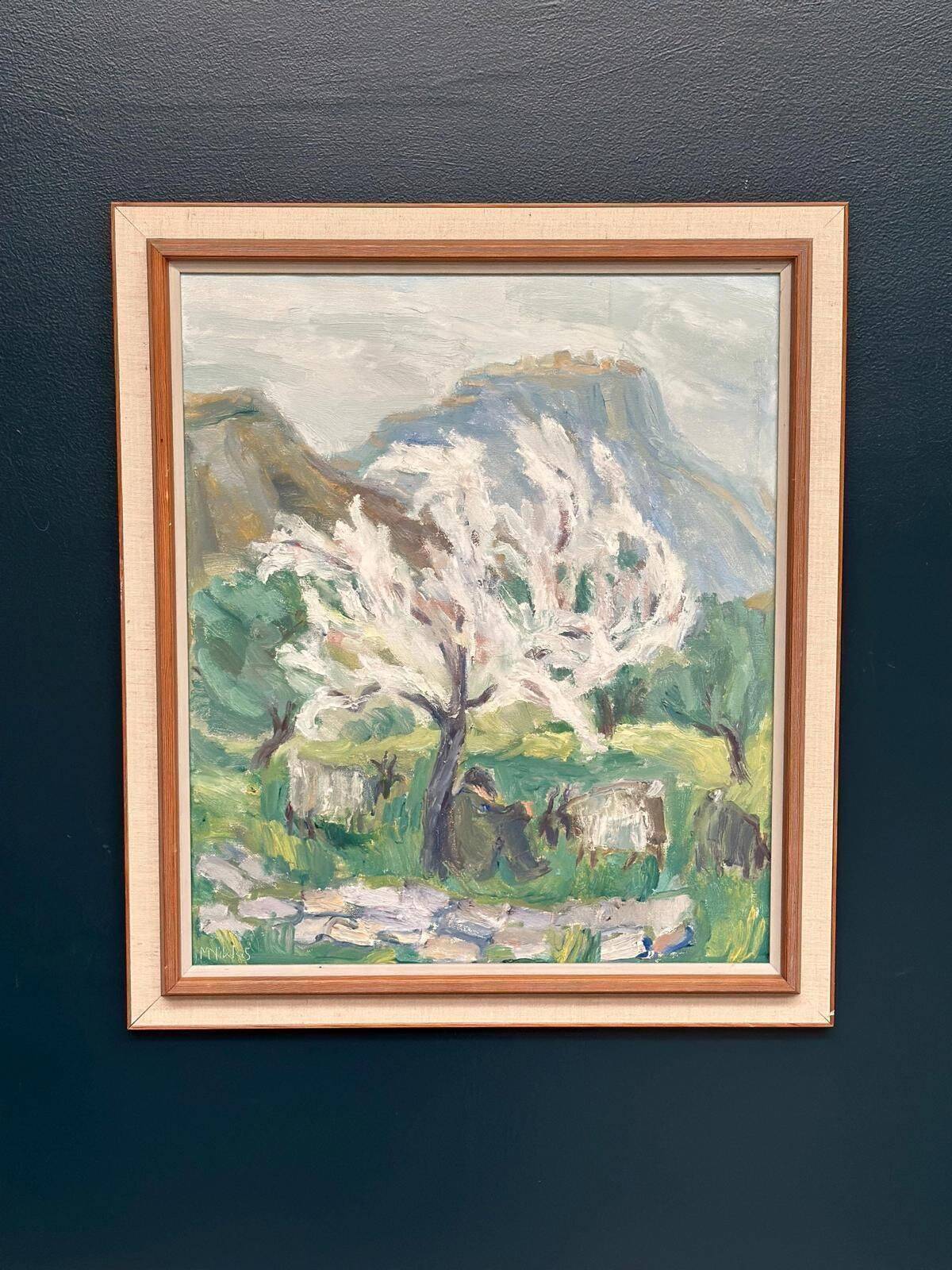 Huile sur toile originale suédoise – « Berger » par May Nicklasson