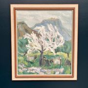 Original Swedish Oil On Canvas – “Shepherd” By May Nicklasson